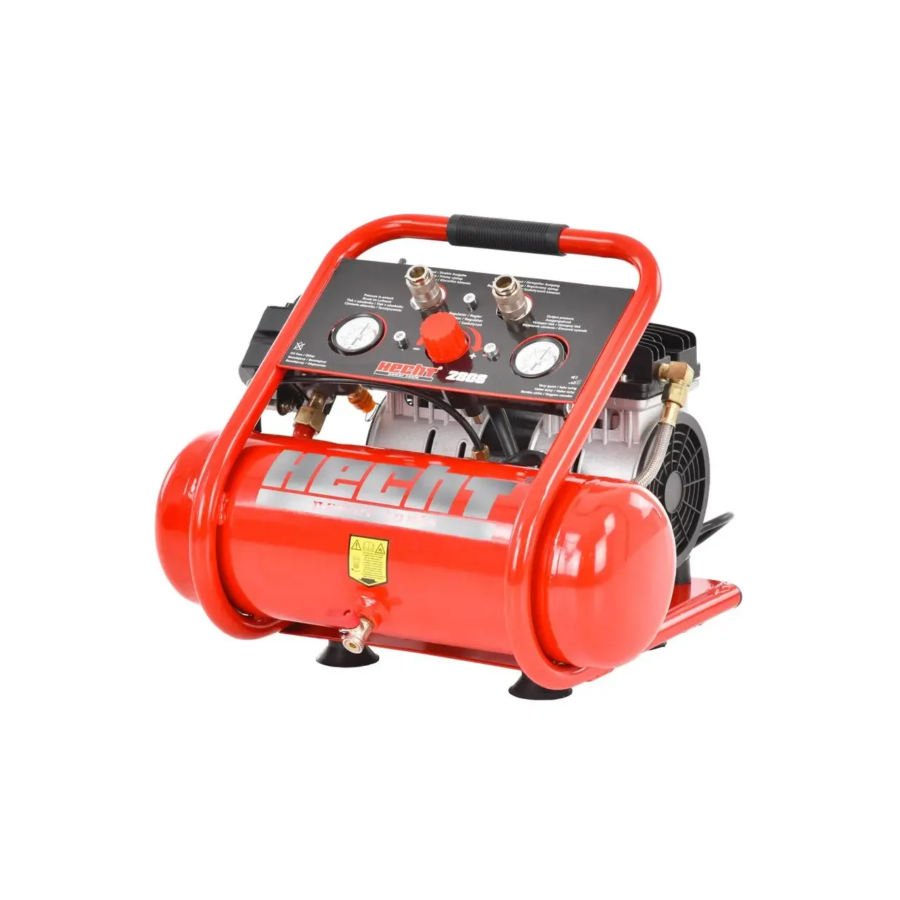 Compresor de aer HECHT 2808, fara ulei, rezervor 6 litri, presiune maxima 8 bar, putere maxima 105 litri/min 1