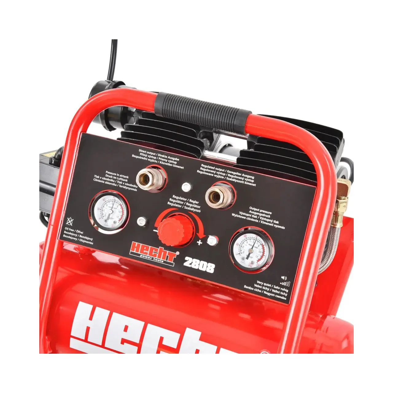 Compresor de aer HECHT 2808, fara ulei, rezervor 6 litri, presiune maxima 8 bar, putere maxima 105 litri/min 2