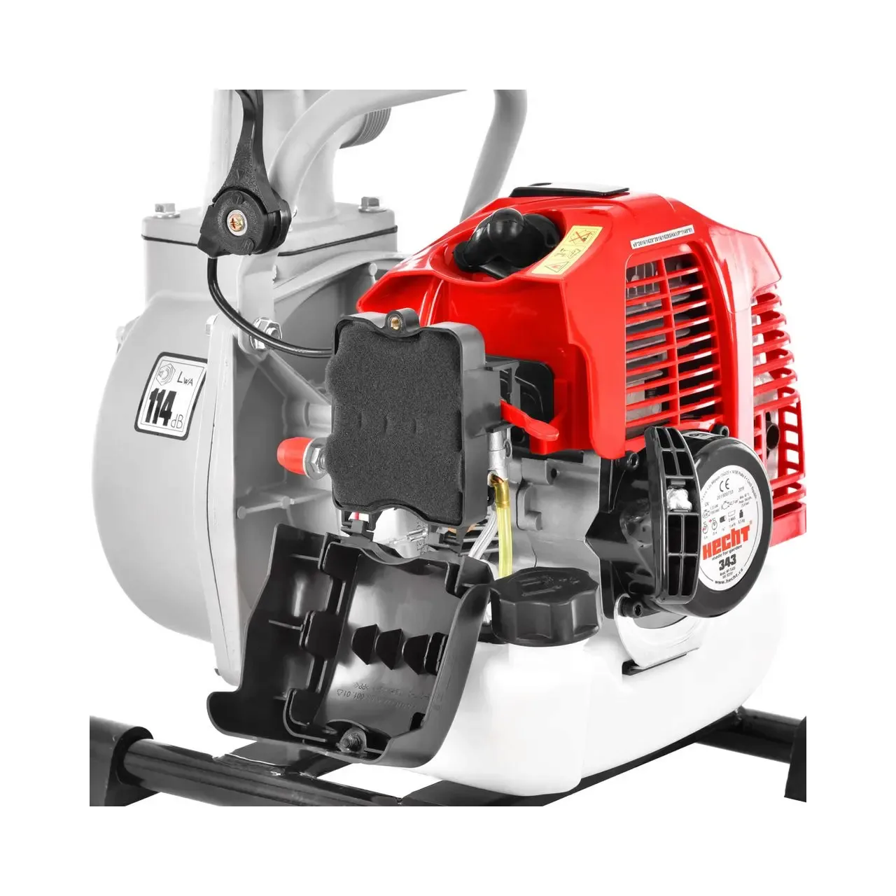 Motopompa pe benzina HECHT 343, racord 1.25 inch, putere 2 CP, debit apa 15000 l/h, inaltime maxima refulare 35 m 4