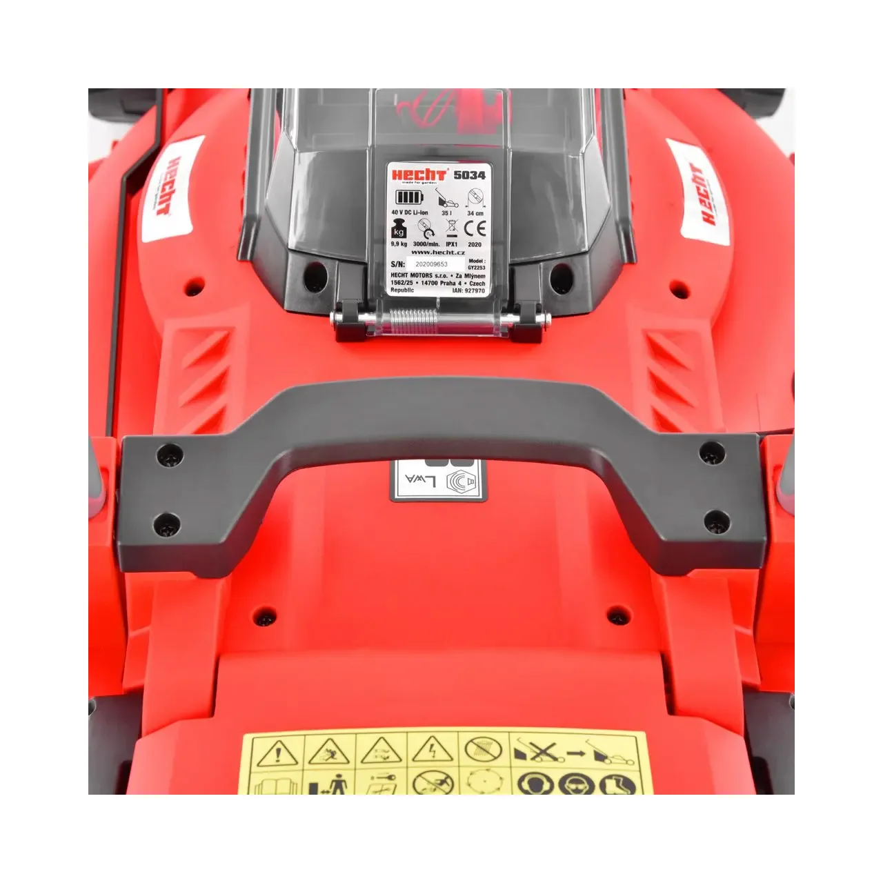 Masina de tuns iarba pe acumulatori HECHT 5034, latime de taiere 34 cm, cos colector 35 litri, 40V, fara acumulator si incarcator 5