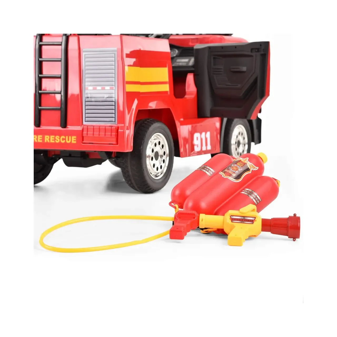 Camion de pompieri pentru copii HECHT 51818, acumulator 12 V, 10 Ah / 35 W, greutate maxima 30 kg, rosu-negru, varsta recomandata 3-8 ani 8