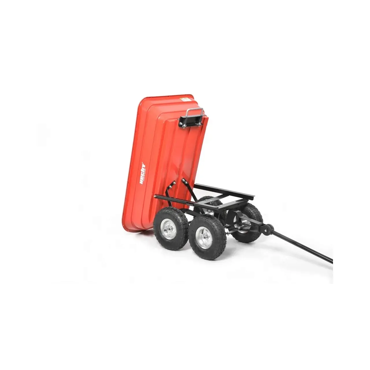 Remorca / carucior pentru Tractorase de tuns iarba Hecht 52145, capactitate incarcare 250 kg, cu maner 1