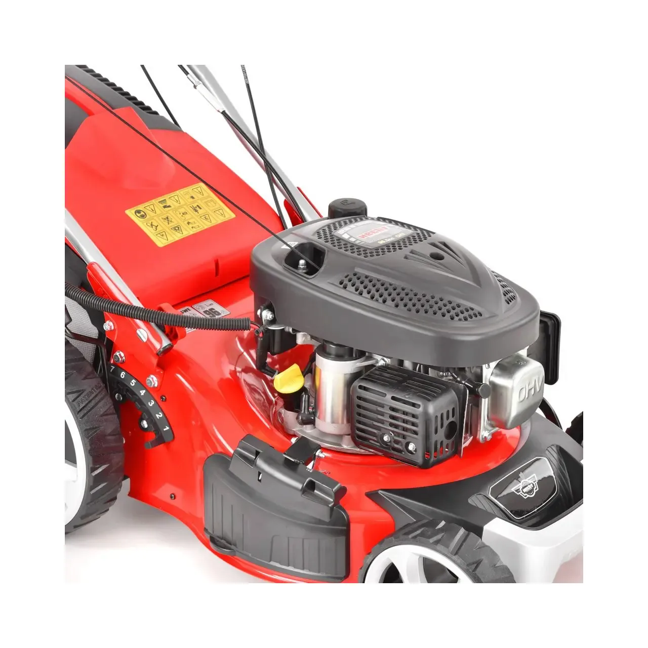 Masina de tuns iarba pe benzina Hecht 543SWE, 98.5 cmc, latime lucru 43 cm, autopropulsie 3.6 Km/h, pornire electrica 4