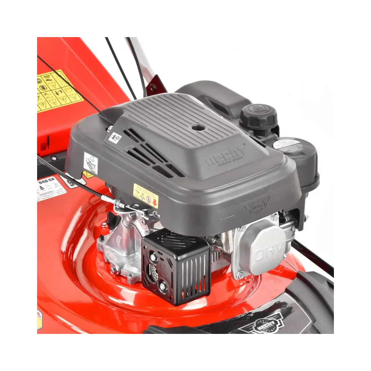 Masina de tuns iarba HECHT 546 SX HECHT546SX, motor benzina, capacitate cilindrica 139 cmc, putere 4.5 CP, latime lucru 46 cm, sistem autopropulsie 3
