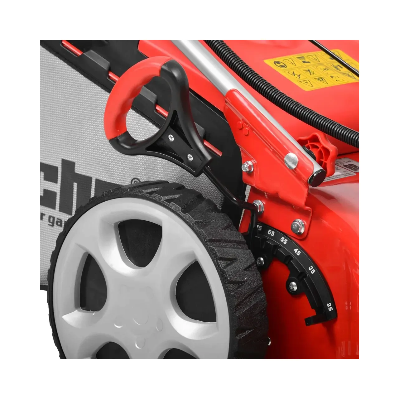 Masina de tuns iarba pe benzina Hecht 5543SXE, 4.9 CP, latime de lucru 51 cm, 4.5 km/h, pornire electrica 14