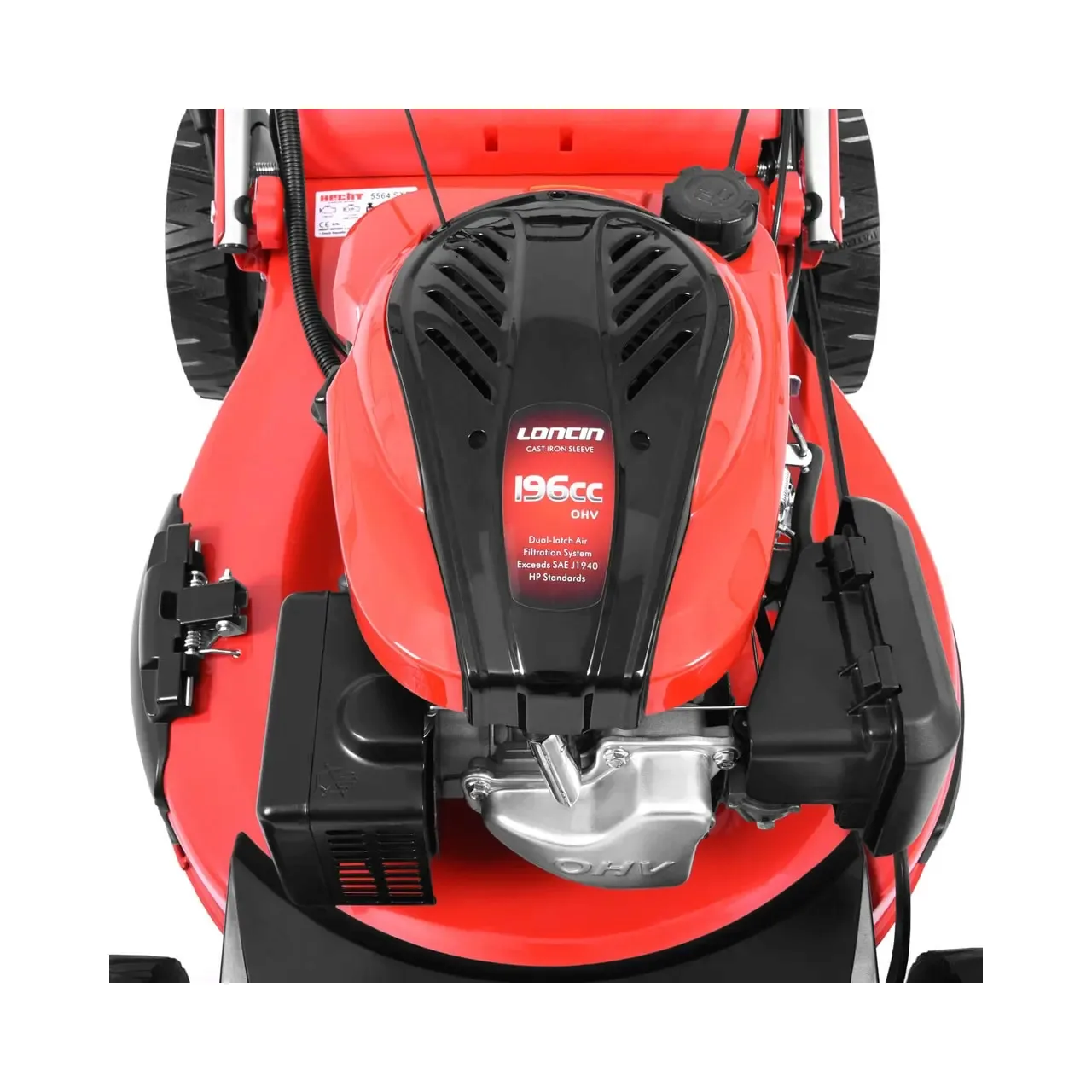 Masina de tuns iarba pe benzina Hecht 5564SXE, 4.9 cp, latime 56 cm, 4.5 km/h, pornire electrica 9