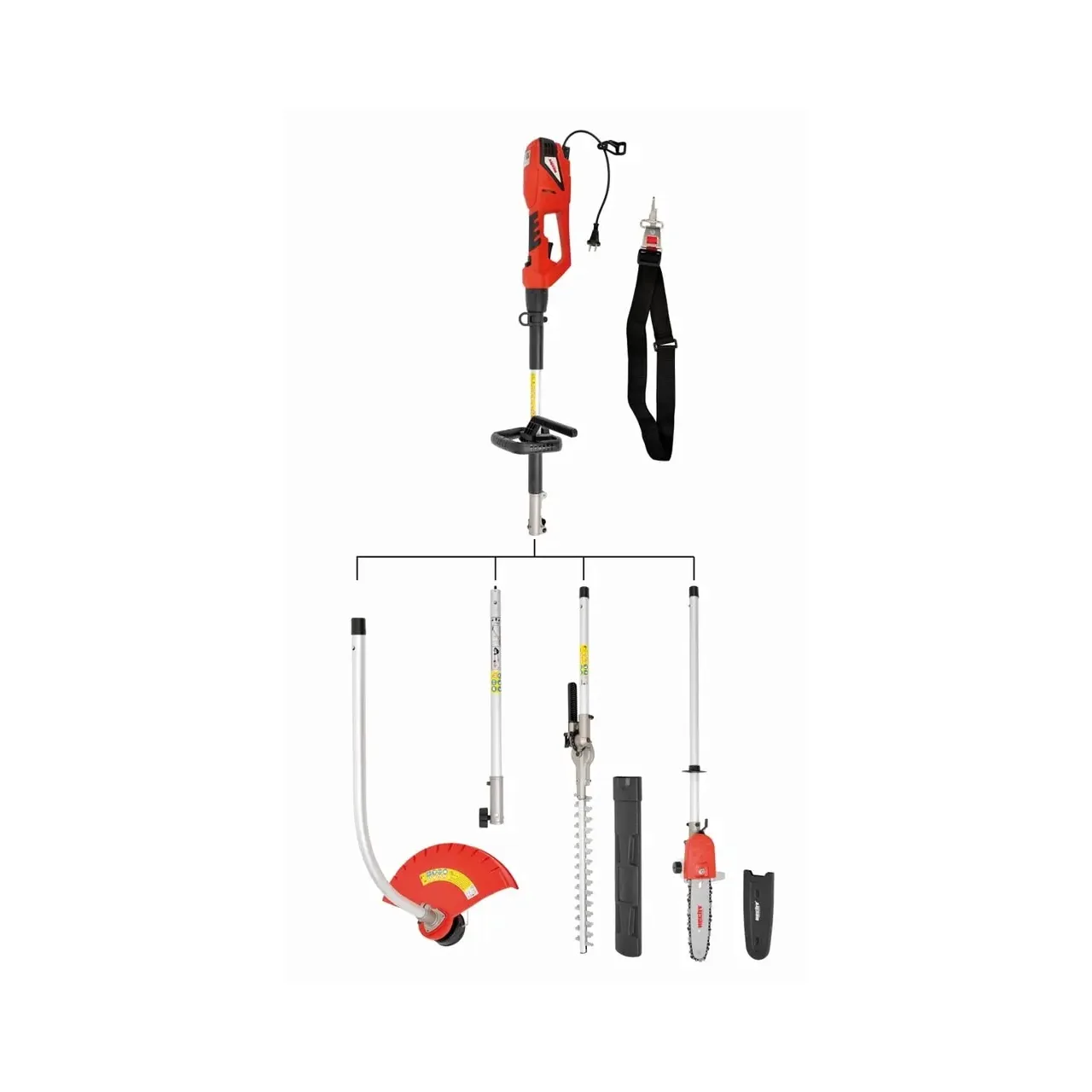 Unealta multifunctionala electrica HECHT 690 3 in 1, putere motor 900 W, trimmer gazon, trimmer gard viu, fierastrau 9