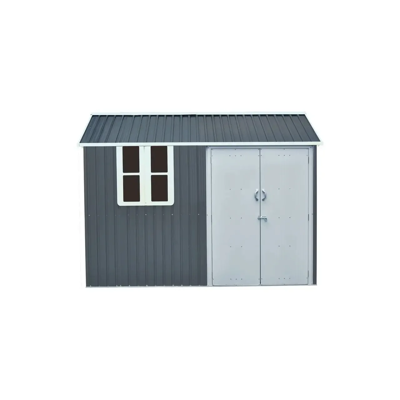 Magazie de gradina pentru depozitare HECHT 6x10 NORD, cadru si baza metalica, prevazuta cu geam, dimensiuni 172 x 302 x 222 cm 1