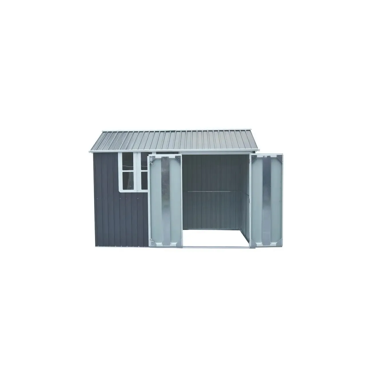 Magazie de gradina pentru depozitare HECHT 6x10 NORD, cadru si baza metalica, prevazuta cu geam, dimensiuni 172 x 302 x 222 cm 3