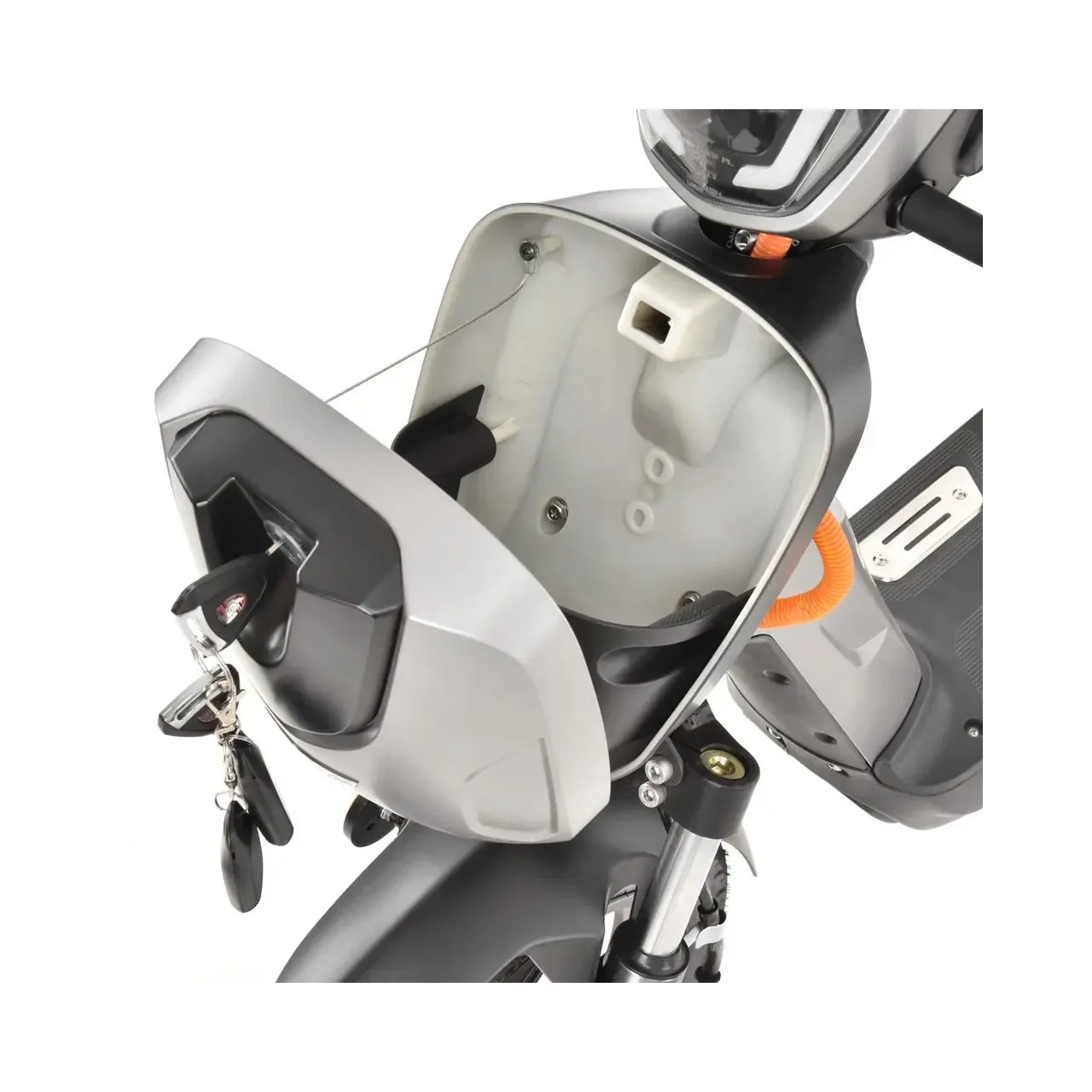 Scuter electric moped HECHT Betis Silver, 800 W, autonomie 40 km, viteza maxima 40 km/h, acumulator Li-Ion 48 V, 12 Ah, argintiu 6