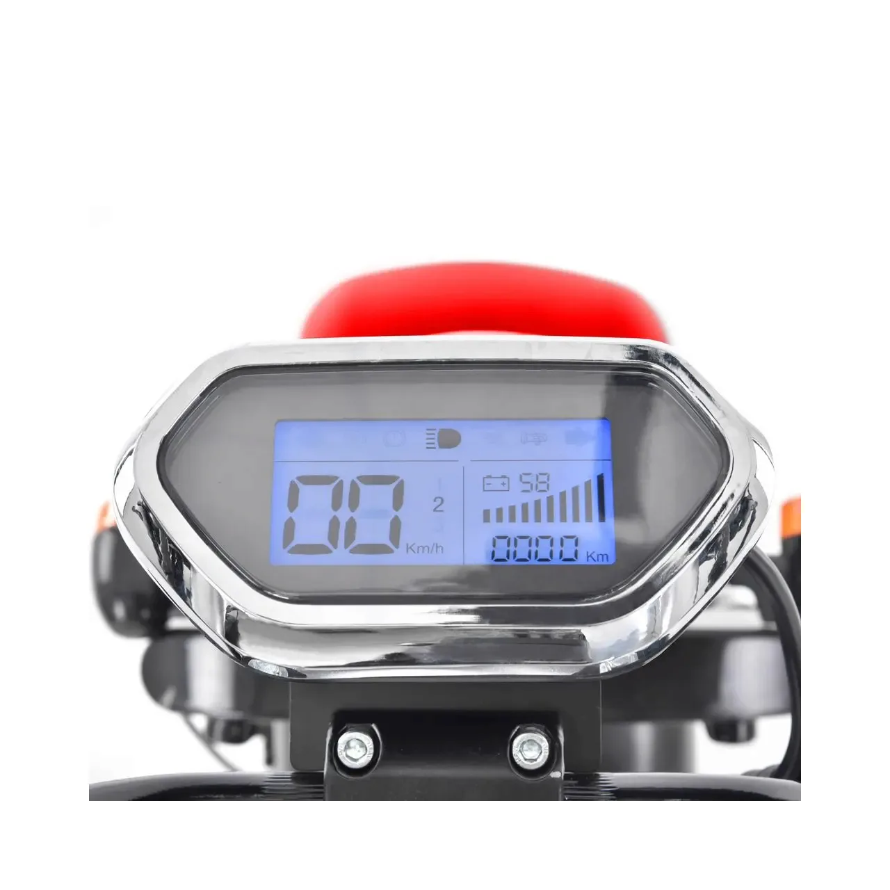 Scuter electric HECHT Cocis Zero Red, acumulator 60 V, 20 Ah, motor 1500 W, anvelope 18 x 9.50 inch, viteza maxima de 45 km/h, rosu 4
