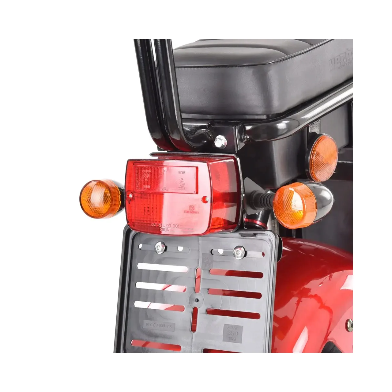 Scuter electric HECHT Cocis Zero Red, acumulator 60 V, 20 Ah, motor 1500 W, anvelope 18 x 9.50 inch, viteza maxima de 45 km/h, rosu 10