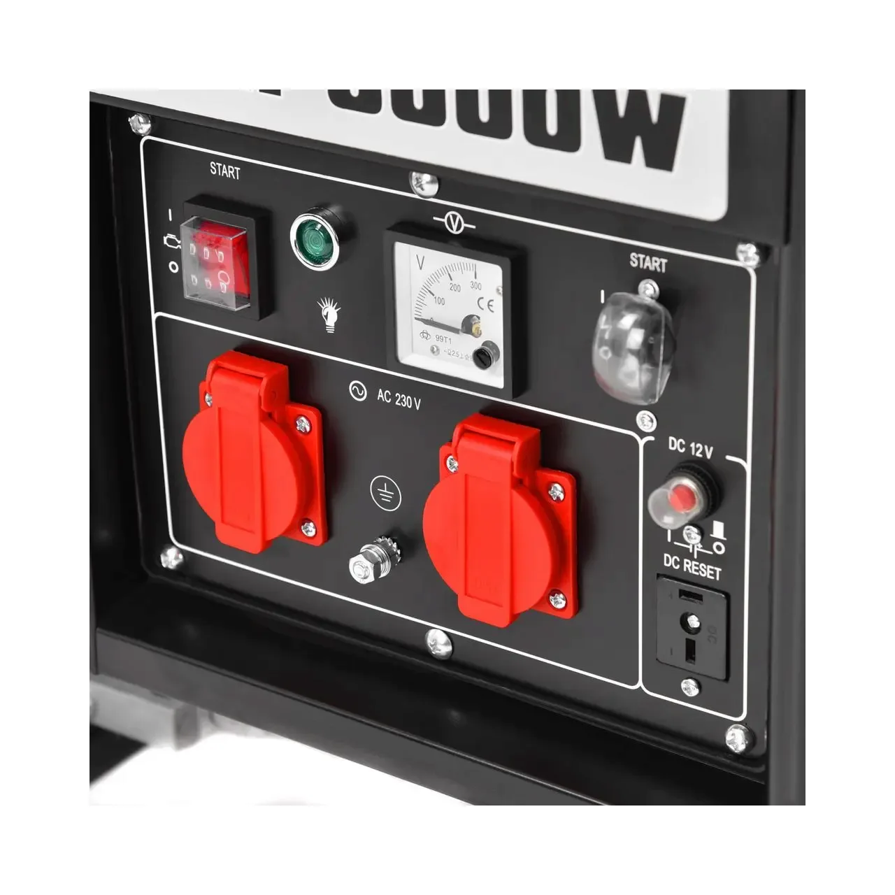 Generator de curent monofazat HECHT GG 3300, motor benzina, 4 timpi, 208 CC, 2.6 kW, max 3 kW, cu maner 1