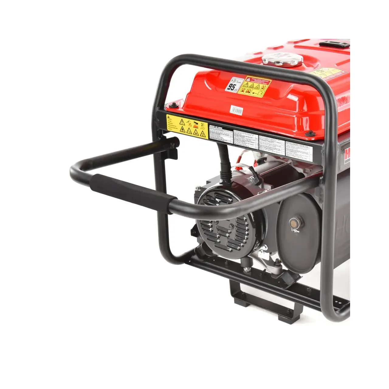 Generator de curent monofazat HECHT GG 6500, motor benzina, 4 timpi, 389 CC, 5 kW, max 5.5 kW, cu roti si maner 5