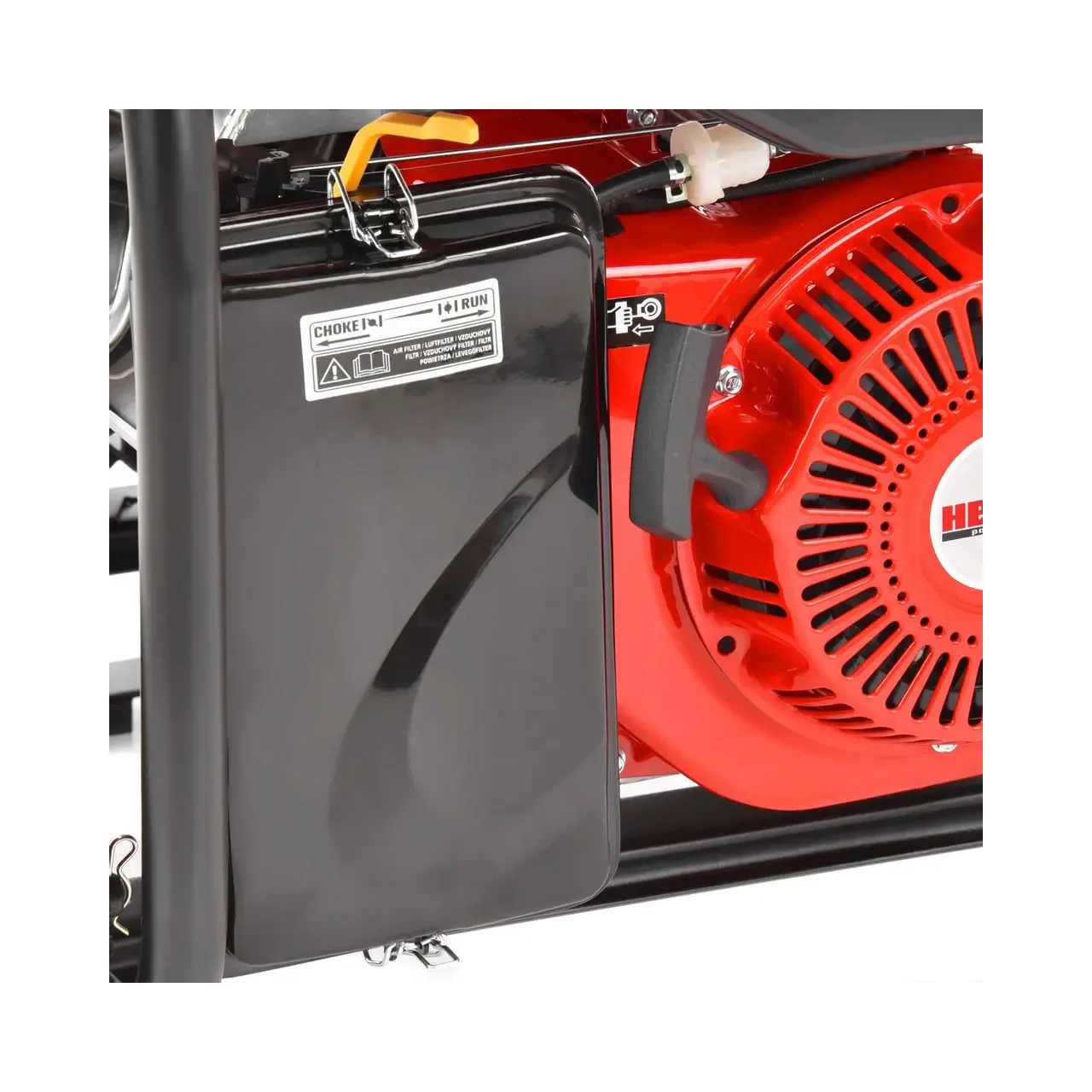 Generator de curent monofazat HECHT GG 6500, motor benzina, 4 timpi, 389 CC, 5 kW, max 5.5 kW, cu roti si maner 6