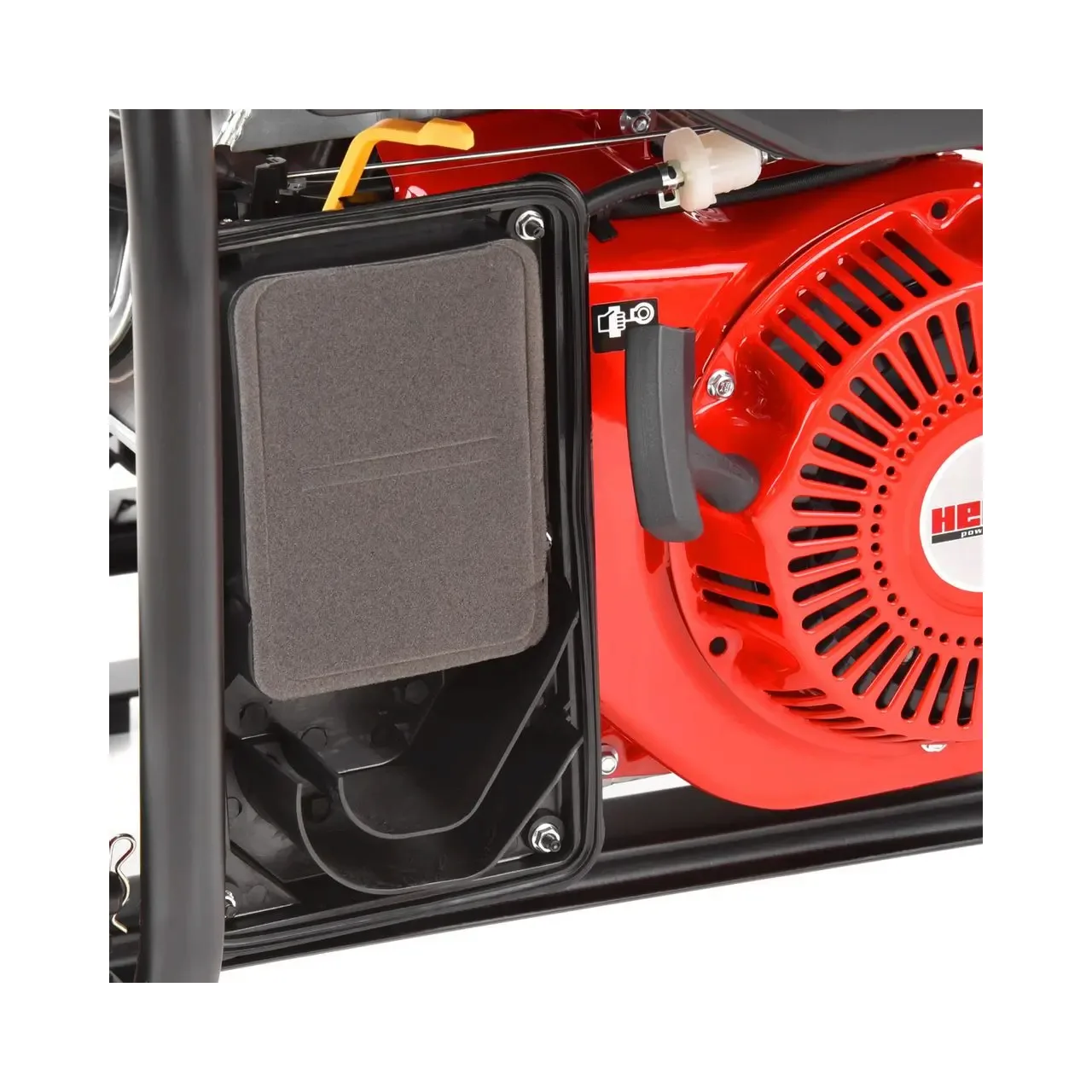 Generator de curent monofazat HECHT GG 6500, motor benzina, 4 timpi, 389 CC, 5 kW, max 5.5 kW, cu roti si maner 7
