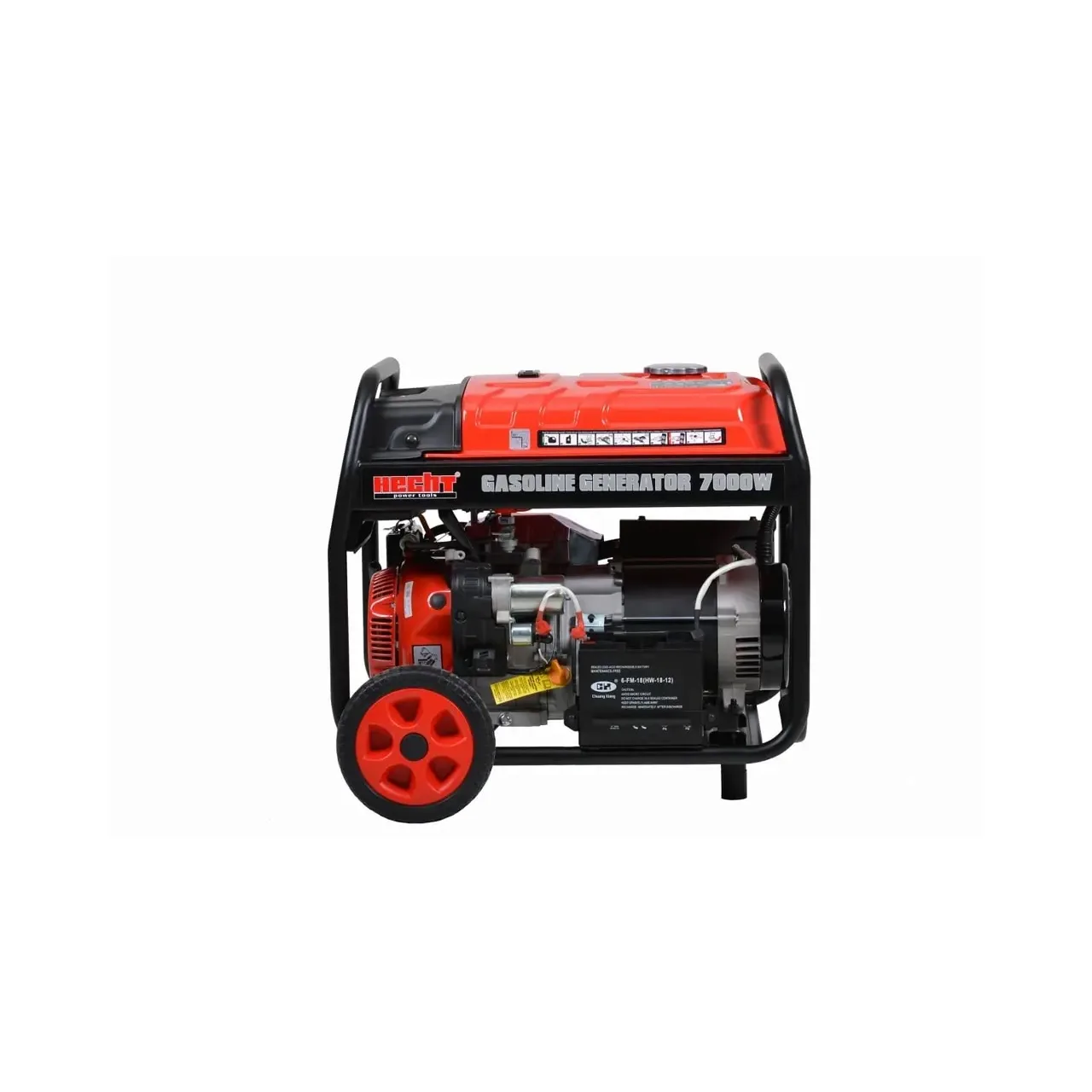 Generator de curent trifazat HECHT GG 8000, motor benzina, 4 timpi, 420 CC, 6.5 kW, max 7 kW, cu roti si maner 2
