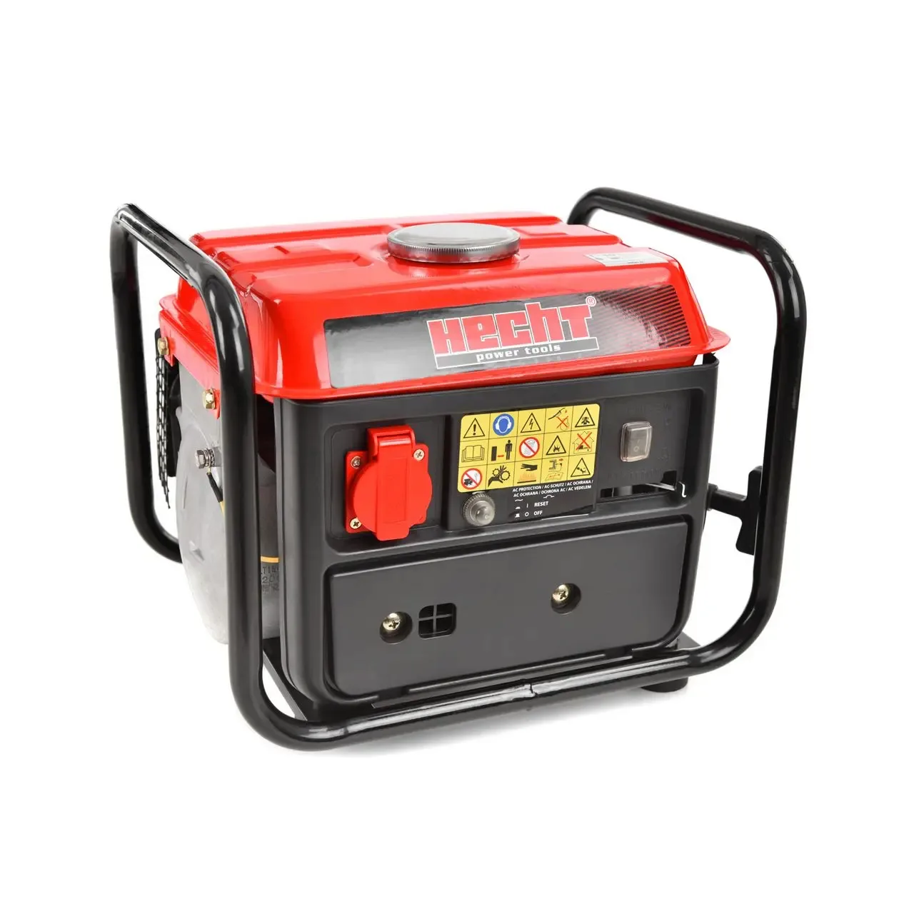 Generator de curent monofazat HECHT GG 950, motor benzina, 2 timpi, 63 CC, 0.65 kW, max 0.72 kW, cu maner 1