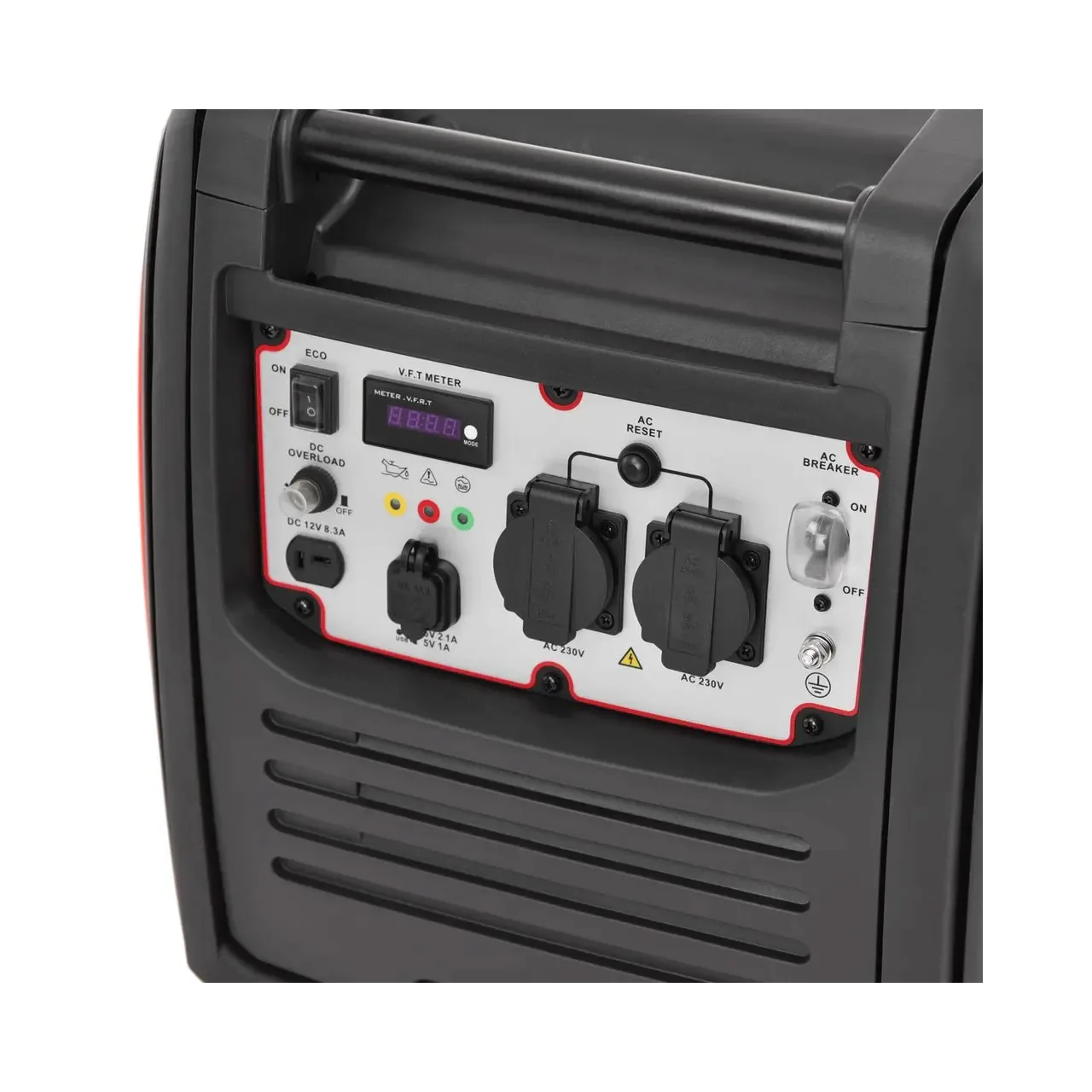 Generator invertor HECHT IG 4500, max 4 kW, motor benzina 4T, 223 CC, 2 x priza 230 V, 1 x 12 V, 2 x USB 5V 1