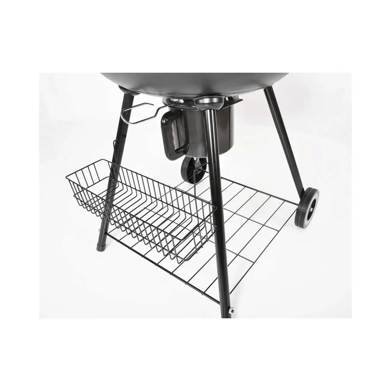 Gratar de gradina HECHT Merida, diametru 53.3 cm, din otel inoxidabil, cu roti 4