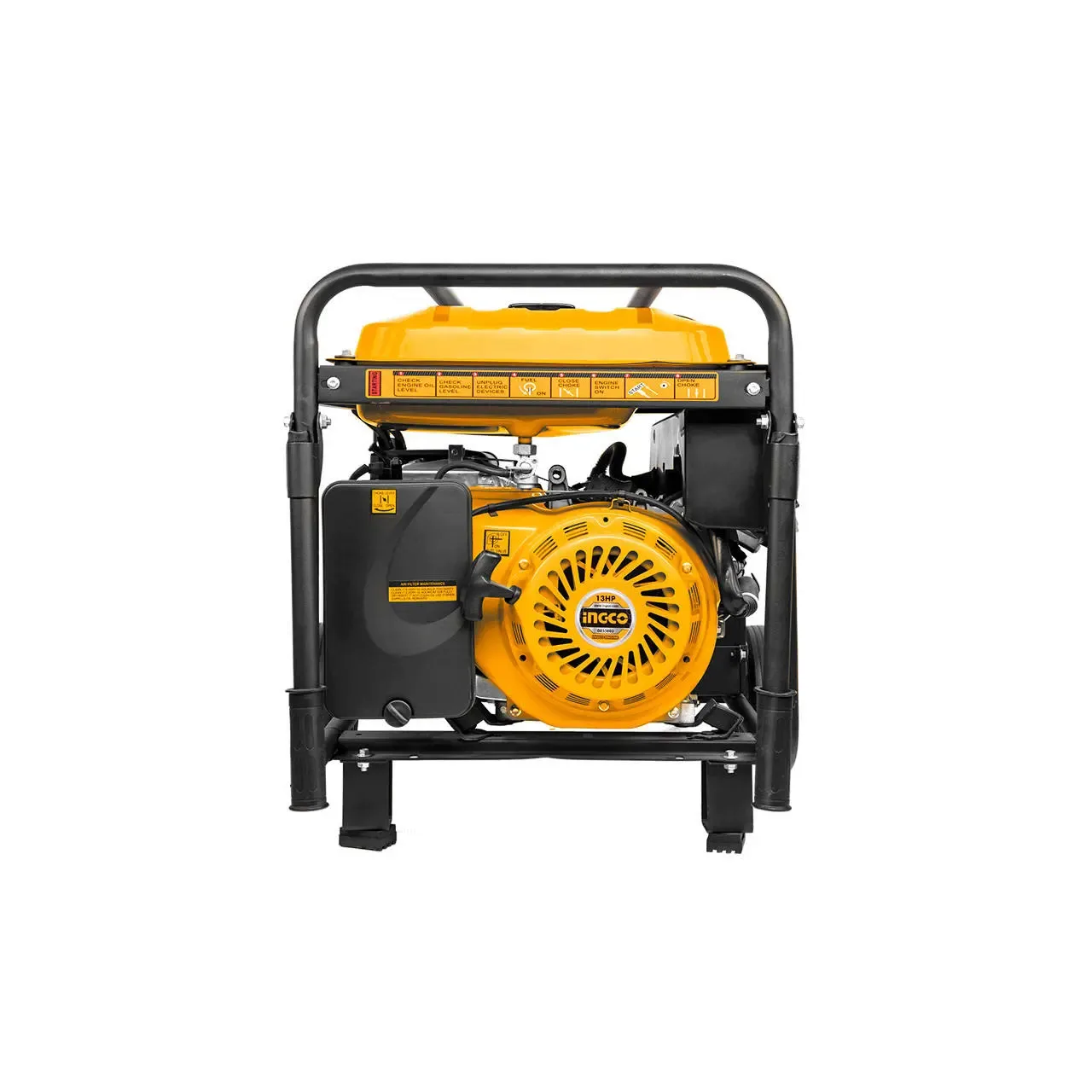 Generator pe benzina cu pornire electrica, 5,5 kw max, aparat portabil de curent pentru santier sau uz casnic - Ingco PRO038205 1