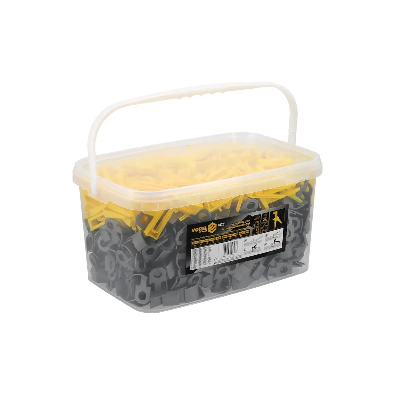 Sistem nivelare placi 1.5mm 700 clips + 200 pene + cleste Vorel 04723 4