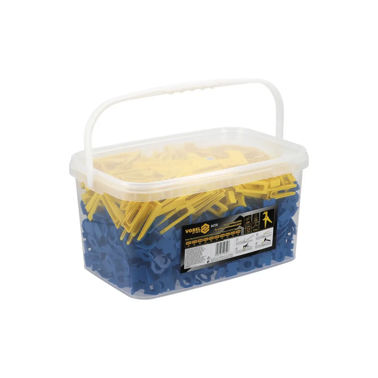 Sistem nivelare placi 2mm 700 clips + 200 pene + cleste Vorel 04728 4