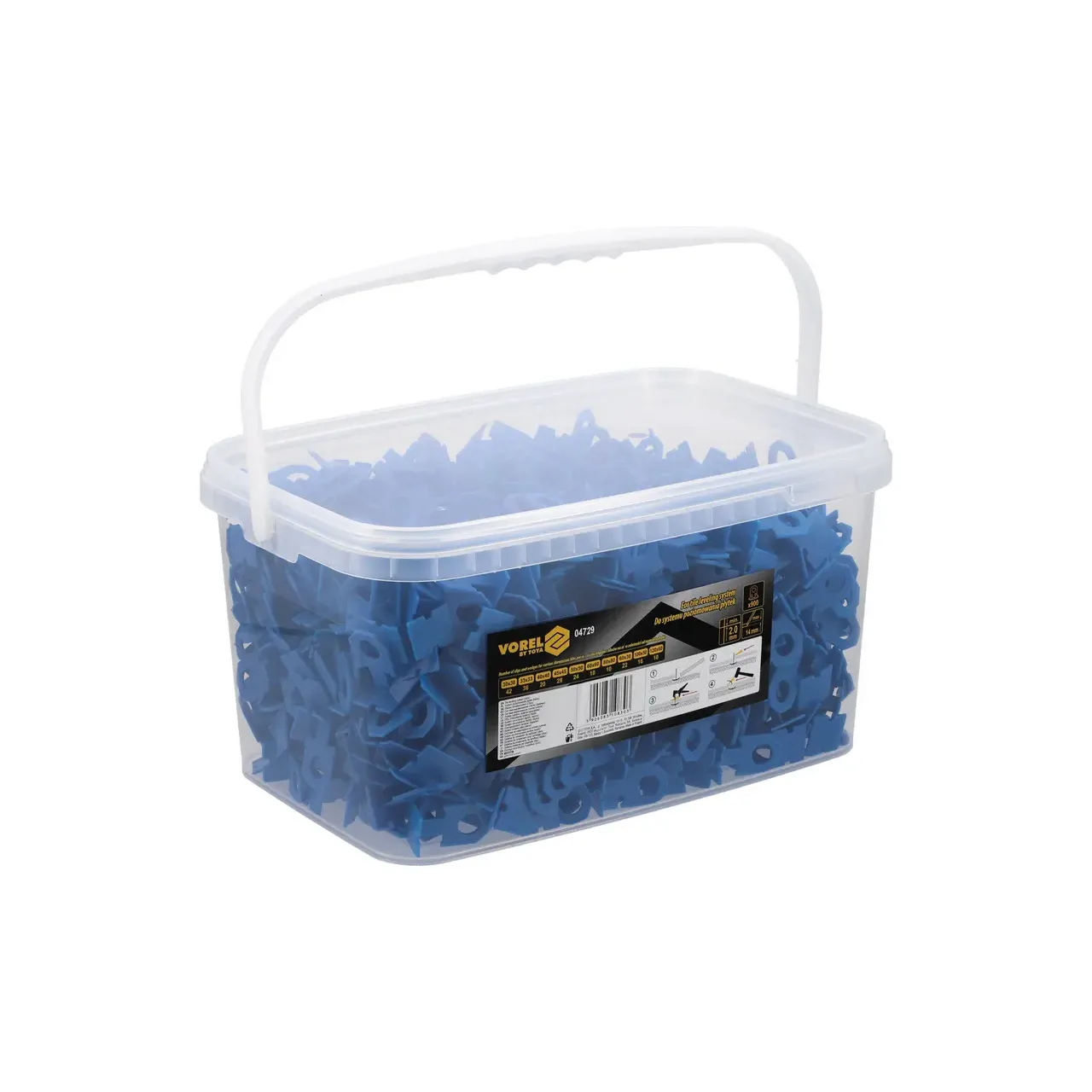Clips 2mm pentru sistem nivelare placi, 900 buc Vorel 04729 2