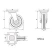 Roata pivotanta din cauciuc negru 75 x 23 x 97 mm Vorel 87311 1