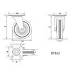 Roata pivotanta din cauciuc negru 100 x 27 x 130 mm Vorel 87312 1