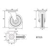 Roata pivotanta din cauciuc negru 160 x 40 x 195 mm Vorel 87315 1