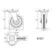 Roata pivotanta din cauciuc negru 200 x 46 x 235 mm Vorel 87317 1