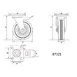 Roata pivotanta cu opritor din cauciuc negru 75 x 23 x 97 mm Vorel 87321 1