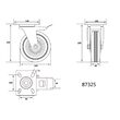 Roata pivotanta cu opritor din cauciuc negru 160 x 40 x 195 mm Vorel 87325 1
