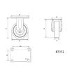 Roata fixa din cauciuc gri 50 x 16 x 72 mm 20 kg Vorel 87351 1