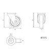 Roata pivotanta cu orificiu de fixare din cauciuc gri 50 x 16 x 70 mm 20 kg Vorel 87371 1