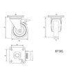 Roata pivotanta cu frana din cauciuc gri 50 x 16 x 72 mm Vorel 87381 1