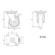 Roata pivotanta cu frana, 100mm Vorel 87383 1