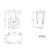 Roata fixa din polipropilena 50 x 22 x 65 mm Vorel 87392 1