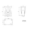Roata fixa din polipropilena 65 x 23 x 84 mm Vorel 87393 1