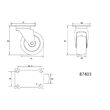 Roata pivotanta din polipropilena 60 x 23 x 84 mm Vorel 87403 1