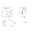 Roata pivotanta cu frana din polipropilena 65 x 23 x 84 mm Vorel 87413 1