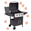 Grătar cu gaz 3 + 1 Lund 99642 2