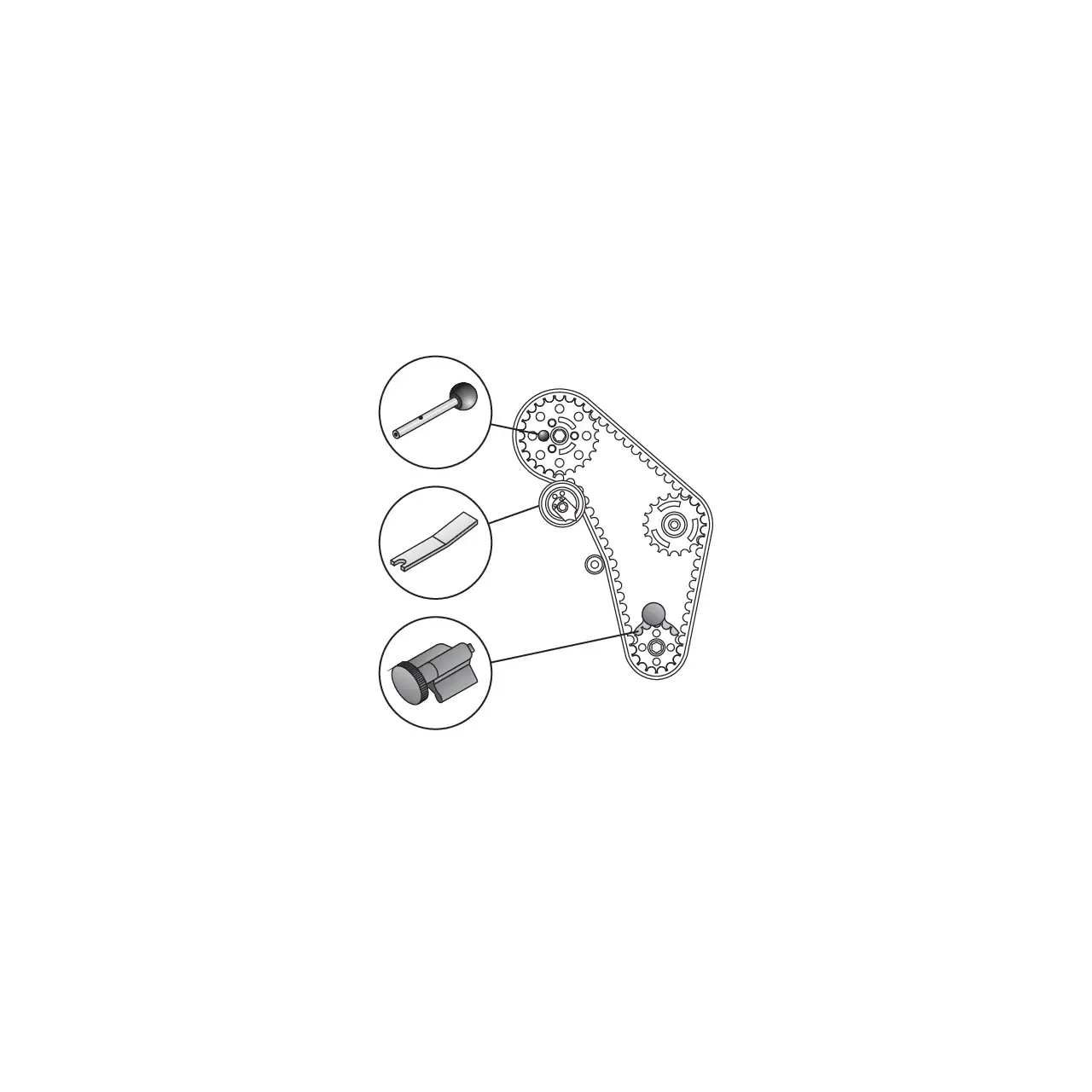Set 3 piese blocare distributie motor diesel Yato YT-0632 3