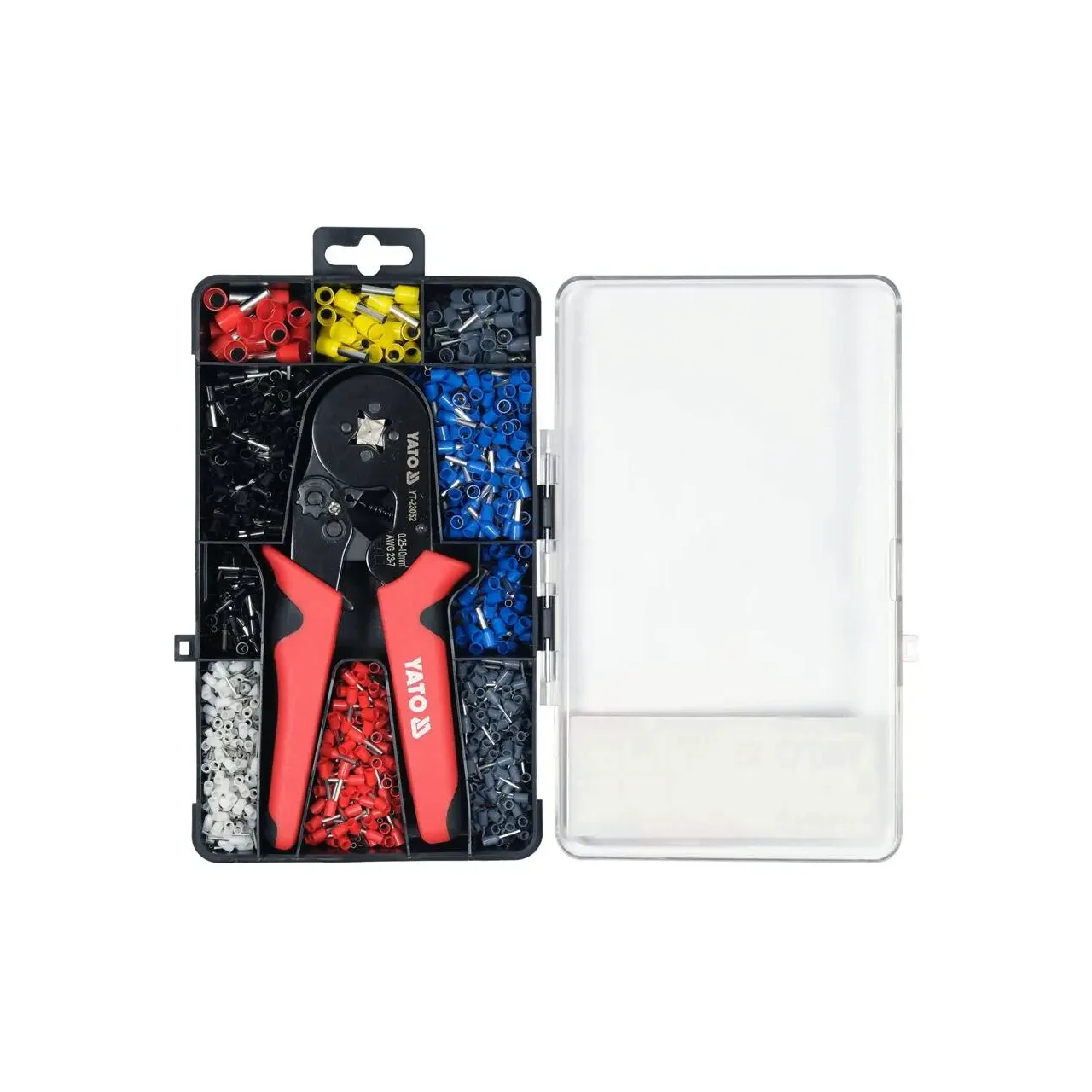 Set cleste sertizare pini terminali 0,25-10 mm2 + 1200 pini diferite marimi Yato YT-23052 1