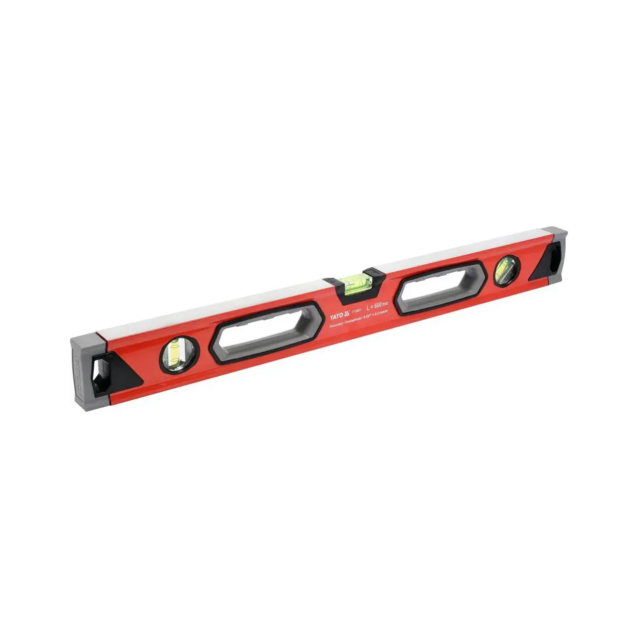 Nivela de aluminiu 600mm, 3 flacoane, precizie 0,5mm/m Yato YT-30071 1