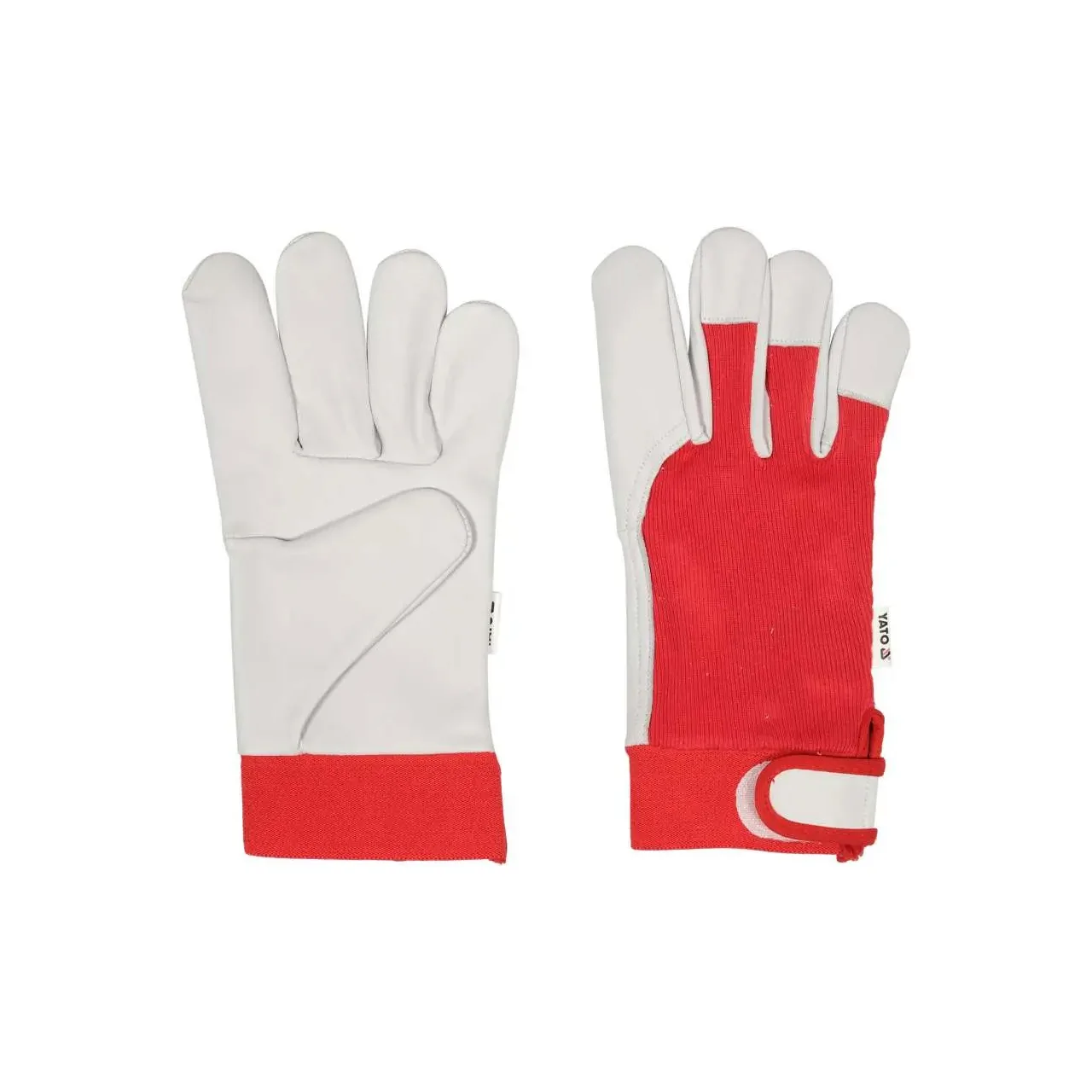 Mănuși lucru bumbac/piele,mărime 8,rosu 1