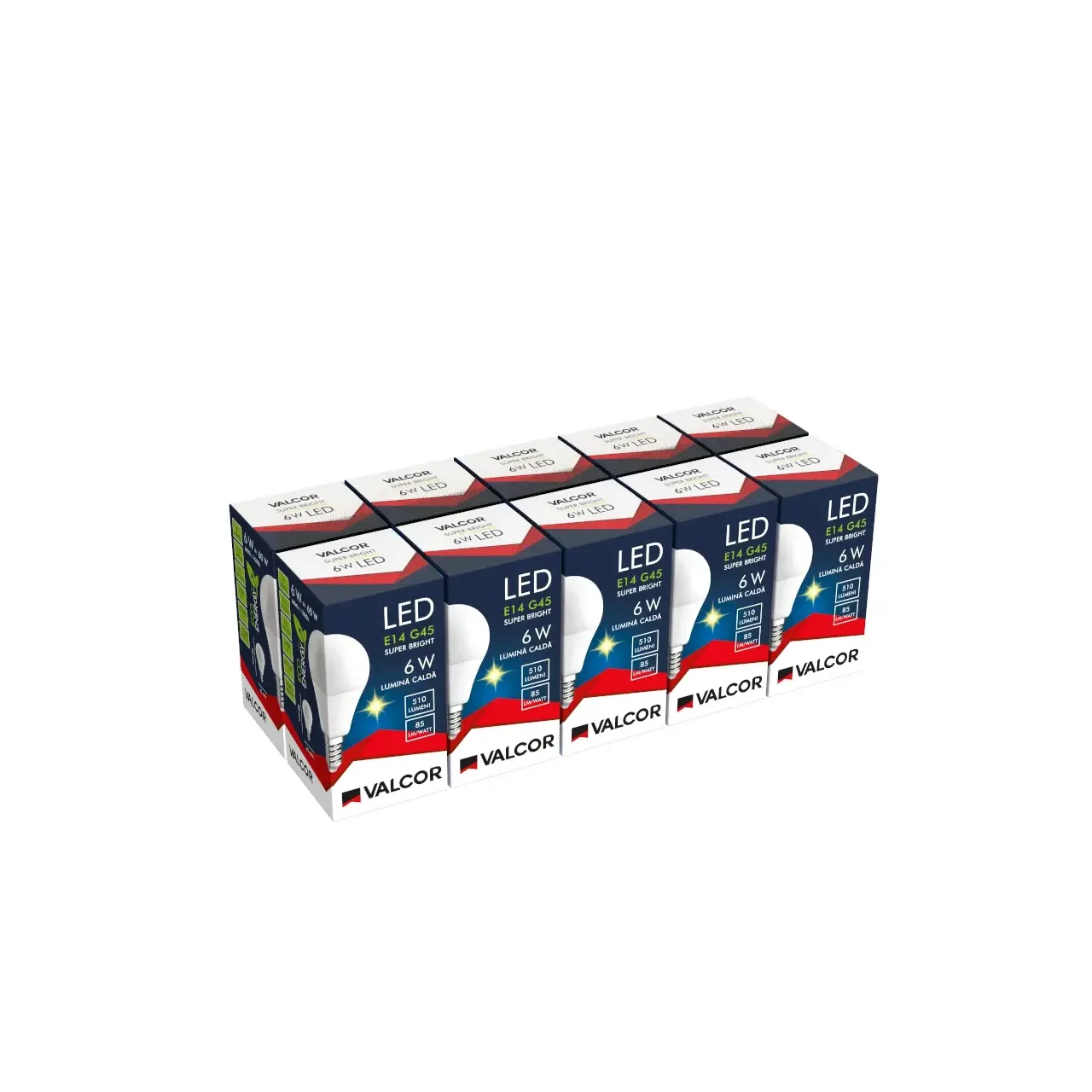 Bec LED sferic G45 E14 6W lumina calda LC 3000K (include taxa timbru verde 0.40 lei) Valcor VLC11005 6
