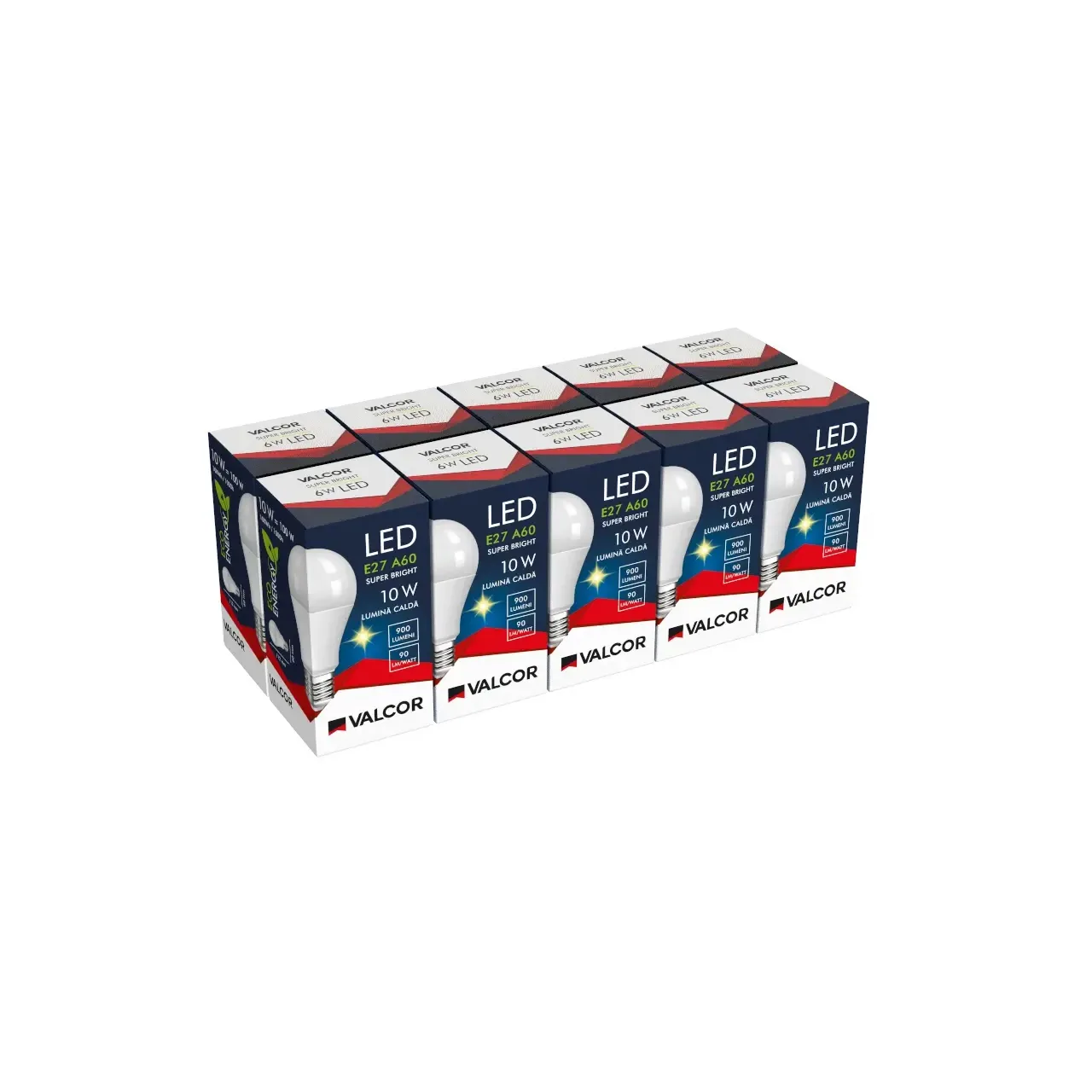 Bec LED A60 E27 10W lumina calda LC 3000K (include taxa timbru verde 0.40 lei) Valcor VLC11011 6