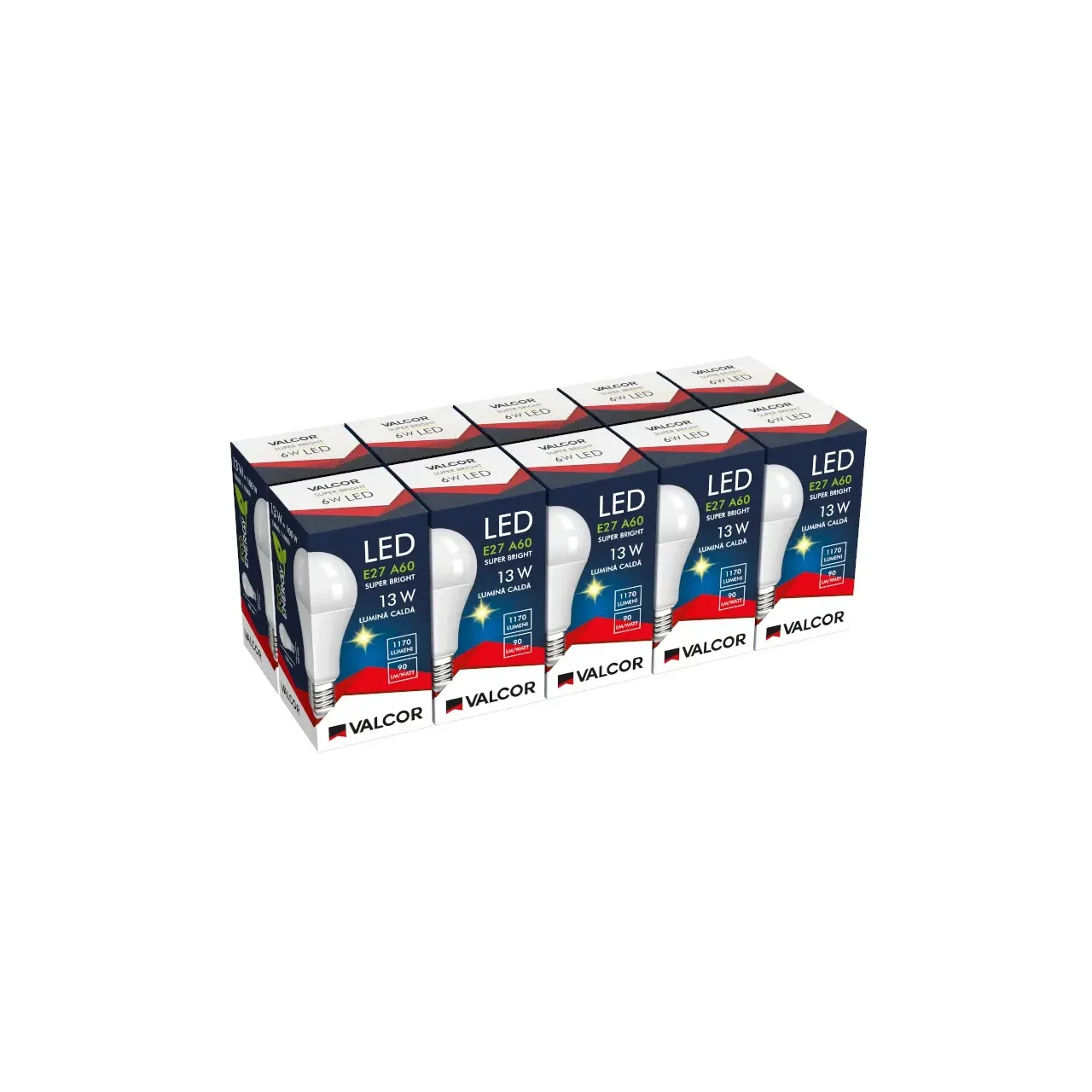 Bec LED A60 E27 13W lumina calda LC 3000K (include taxa timbru verde 0.40 lei) Valcor VLC11013 7